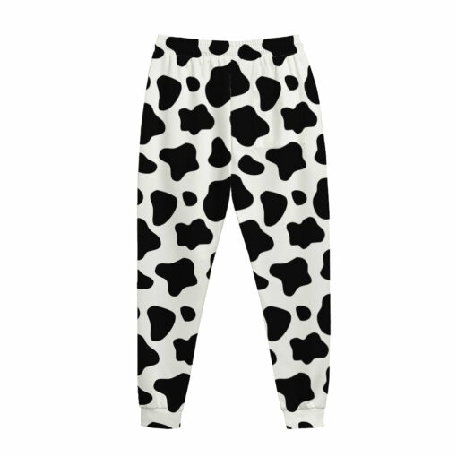 Black And White Cow Print Jogger Pants