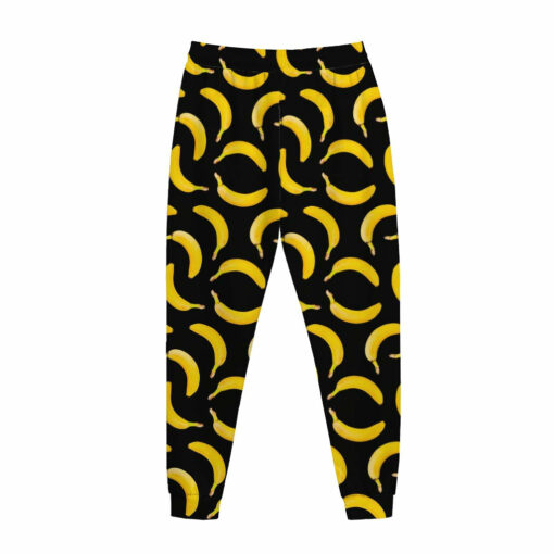 Black Banana Pattern Print Jogger Pants