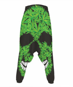 Cannabis Skull Print Hammer Pants