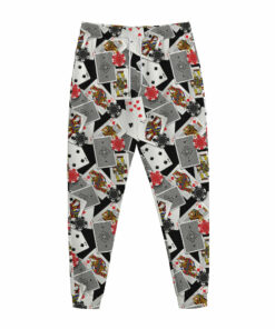 Casino Card And Chip Pattern Print Jogger Pants