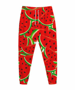 Cute Watermelon Pieces Pattern Print Jogger Pants