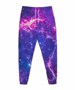 Dark Purple Universe Galaxy Space Print Jogger Pants