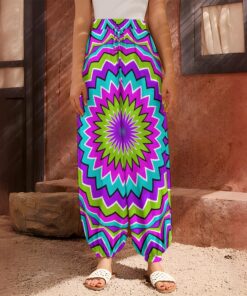 Dizzy Circle Moving Optical Illusion Harem Pants