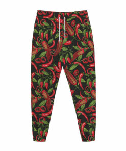 Hot Chili Peppers Pattern Print Jogger Pants