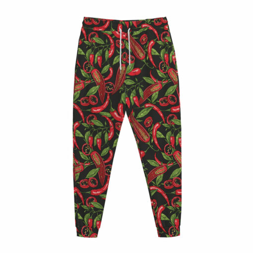 Hot Chili Peppers Pattern Print Jogger Pants
