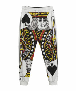 King Of Spades Playing Card Print Jogger Pants