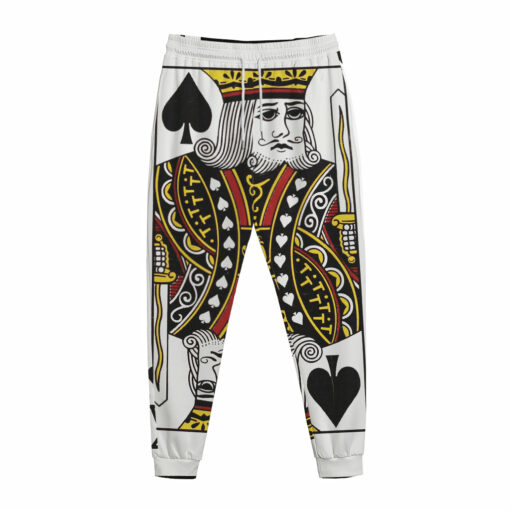 King Of Spades Playing Card Print Jogger Pants