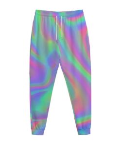 Psychedelic Holographic Trippy Print Jogger Pants