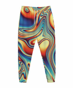 Psychedelic Wave Print Jogger Pants