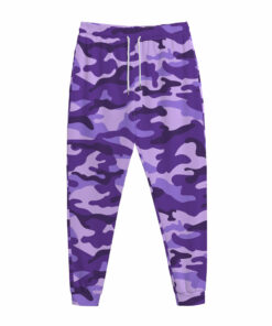 Purple Camouflage Print Jogger Pants