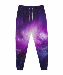 Purple Starfield Galaxy Space Print Jogger Pants