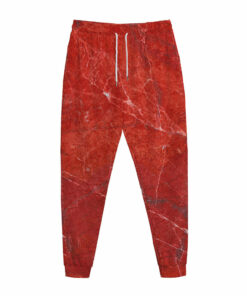 Red Marble Print Jogger Pants