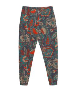 Retro Vintage Bohemian Floral Print Jogger Pants