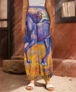 Sunset Horse Painting Print Harem Pants