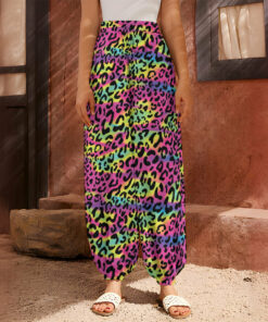 Trippy Psychedelic Leopard Print Harem Pants