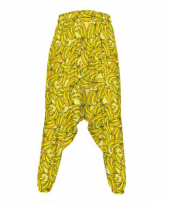 Yellow Geometric Banana Pattern Print Hammer Pants