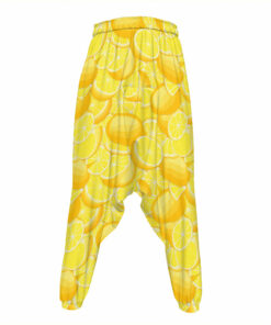 Yellow Lemon Pattern Print Hammer Pants