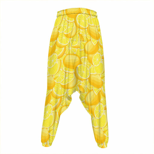 Yellow Lemon Pattern Print Hammer Pants