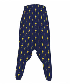 Yellow Lightning Bolts Pattern Print Hammer Pants