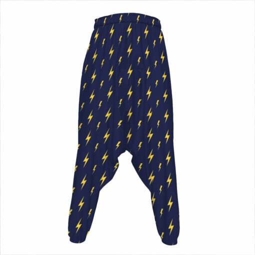 Yellow Lightning Bolts Pattern Print Hammer Pants