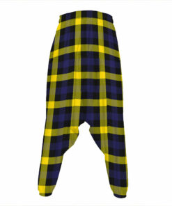 Yellow Navy And Black Plaid Print Hammer Pants