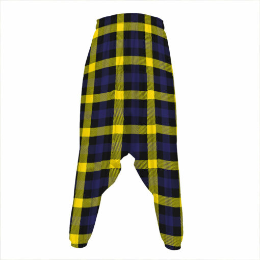 Yellow Navy And Black Plaid Print Hammer Pants