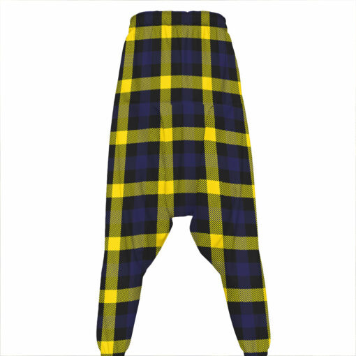Yellow Navy And Black Plaid Print Hammer Pants