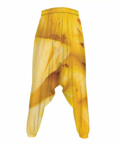 Yellow Pineapple Pieces Print Hammer Pants