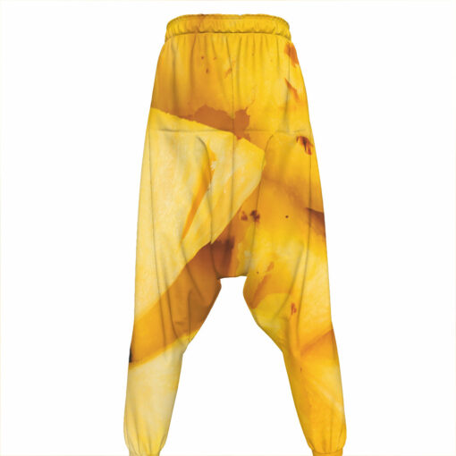 Yellow Pineapple Pieces Print Hammer Pants