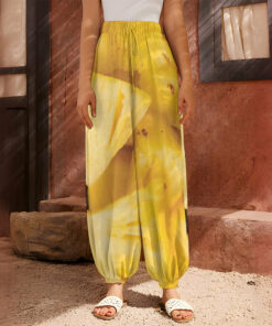 Yellow Pineapple Pieces Print Harem Pants