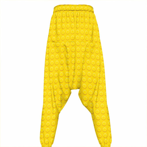 Yellow Plastic Building Blocks Print Hammer Pants