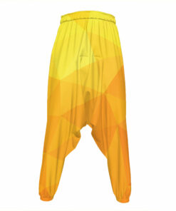 Yellow Polygonal Geometric Print Hammer Pants