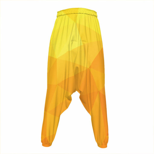 Yellow Polygonal Geometric Print Hammer Pants