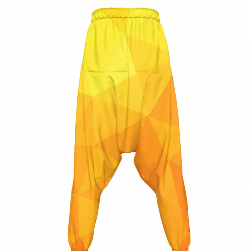 Yellow Polygonal Geometric Print Hammer Pants