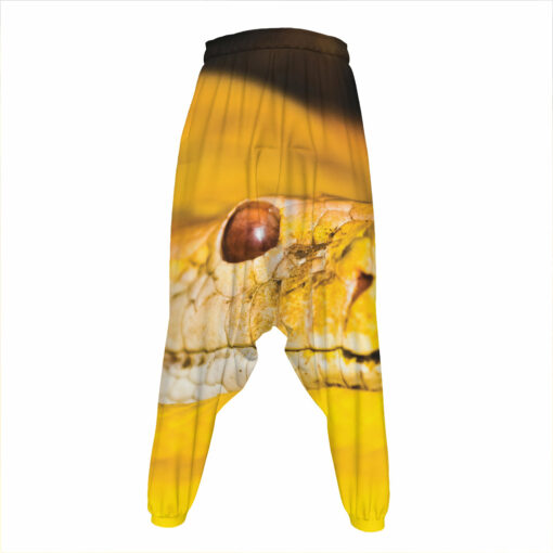 Yellow Python Snake Print Hammer Pants