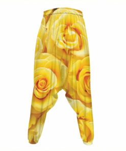 Yellow Rose Print Hammer Pants