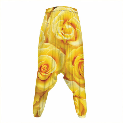 Yellow Rose Print Hammer Pants
