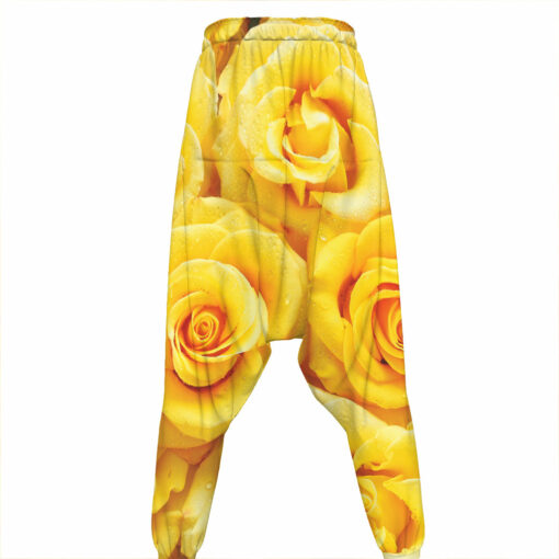 Yellow Rose Print Hammer Pants