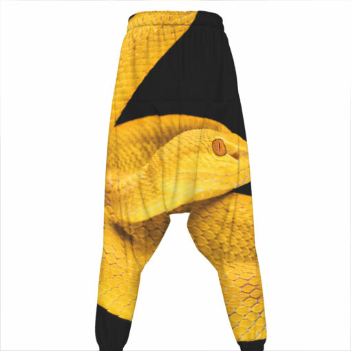 Yellow Snake Print Hammer Pants