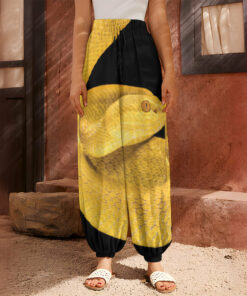 Yellow Snake Print Harem Pants