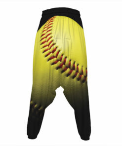 Yellow Softball Ball Print Hammer Pants