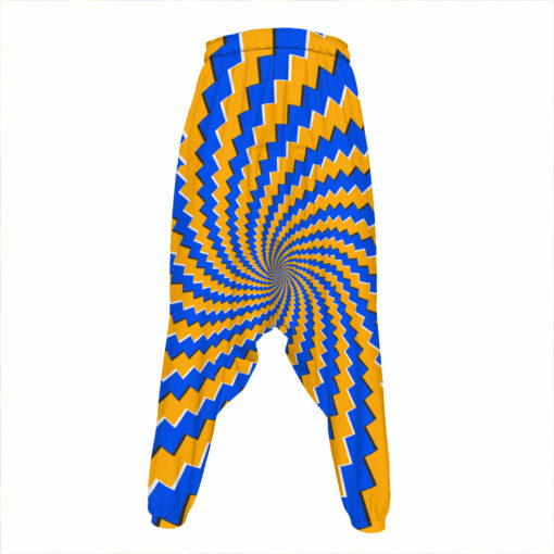 Yellow Spiral Moving Optical Illusion Hammer Pants