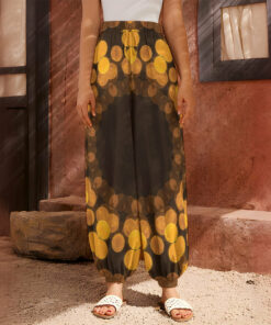 Yellow Spot Kaleidoscope Print Harem Pants