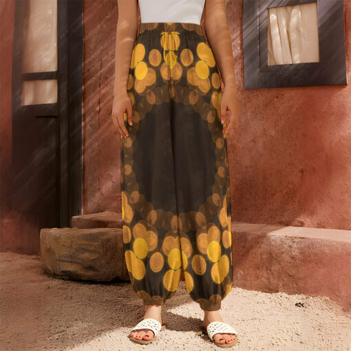 Yellow Spot Kaleidoscope Print Harem Pants
