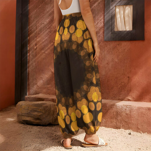 Yellow Spot Kaleidoscope Print Harem Pants