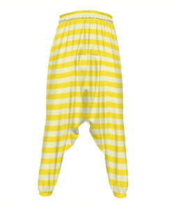 Yellow Striped Pattern Print Hammer Pants