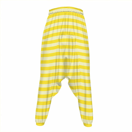 Yellow Striped Pattern Print Hammer Pants