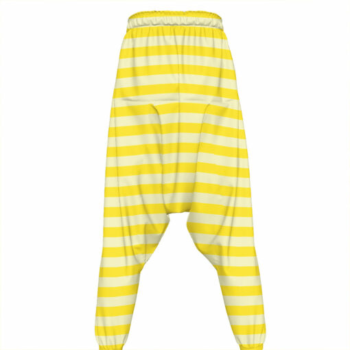 Yellow Striped Pattern Print Hammer Pants
