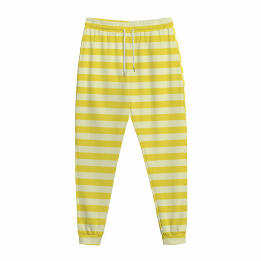 Yellow Striped Pattern Print Jogger Pants