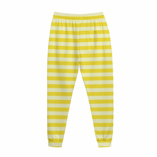Yellow Striped Pattern Print Jogger Pants